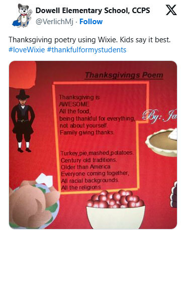 Thanksgiving poetry using Wixie. Kids say it best.
