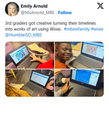 3rd graders got creative turning their timelines into works of art using Wixie.