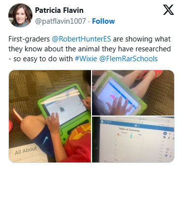 First-graders @RobertHunterES are showing what they know about the animal they have researched - so easy to do with Wixie