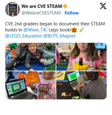 CVE 2nd graders began to document their STEAM builds in @Wixie Lego book!